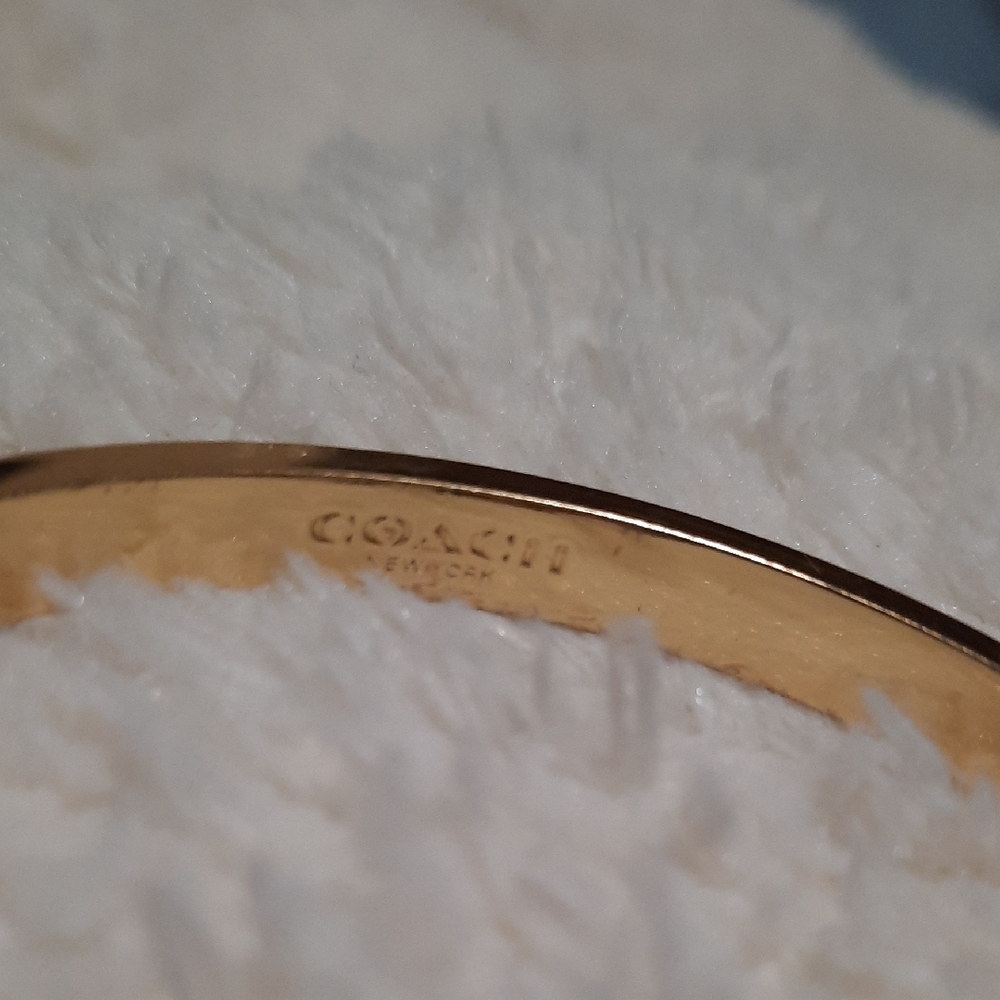Coach Gold Engraved Bangle Bracelet - Picture 2 of 9